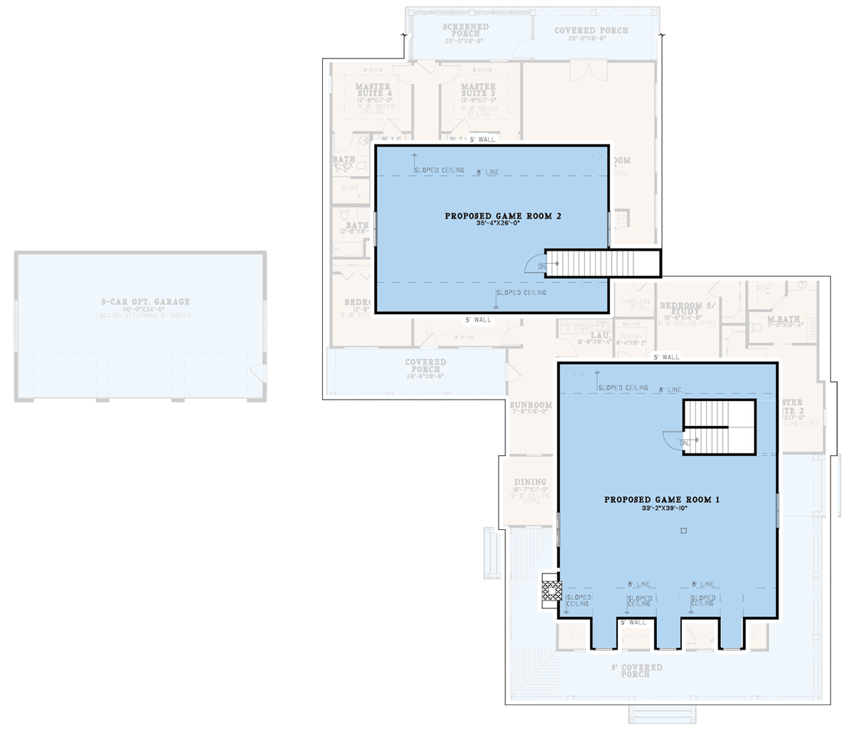 Plan 70724MK: Multi-Generational Farmhouse Plan with 6 Bedrooms and Two Bonus Rooms - 4696 Sq Ft - Floor Plan - 2nd Floor - Country, Farmhouse, Southern, Traditional