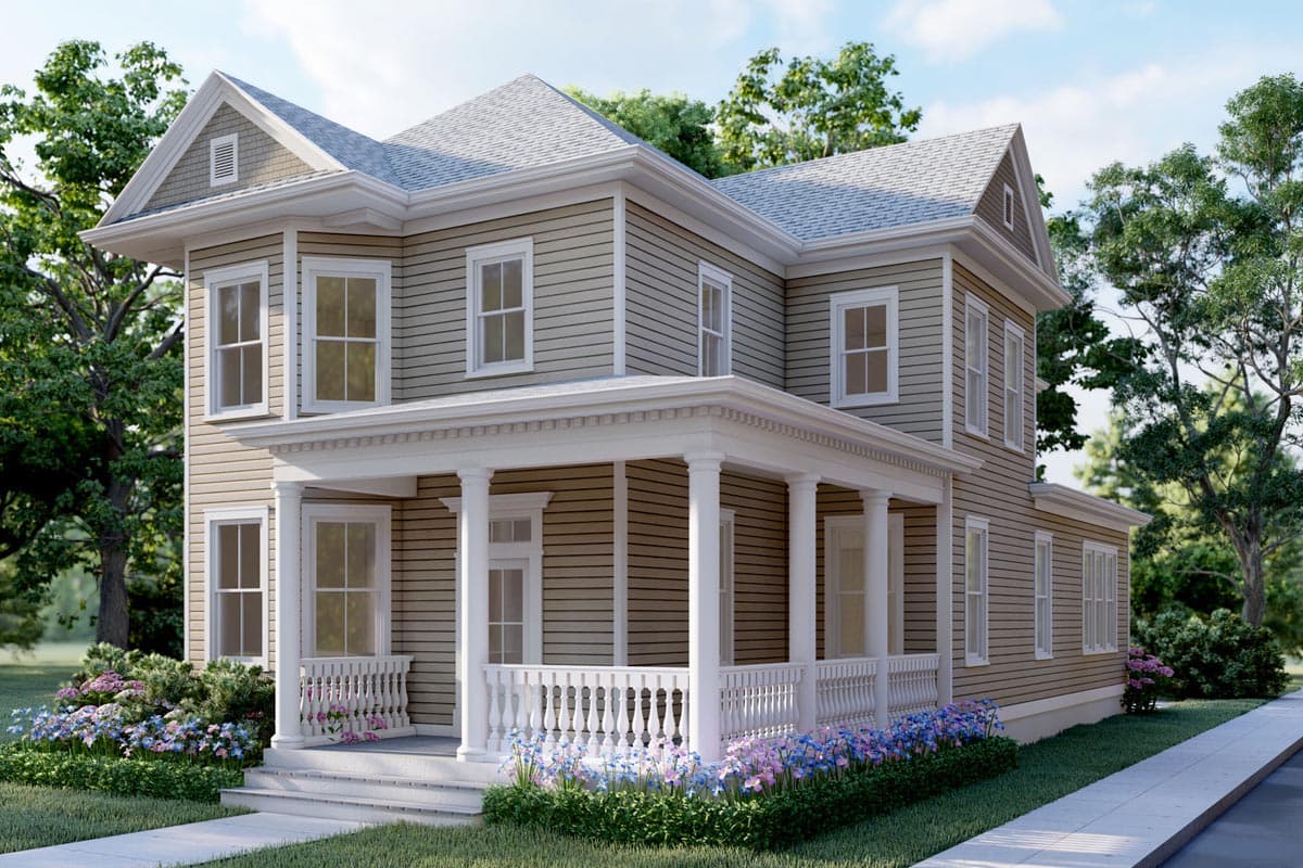 Plan 50211PH: Narrow Victorian Home Plan with Home Office - Image #8 - Country, Southern, Traditional, Victorian