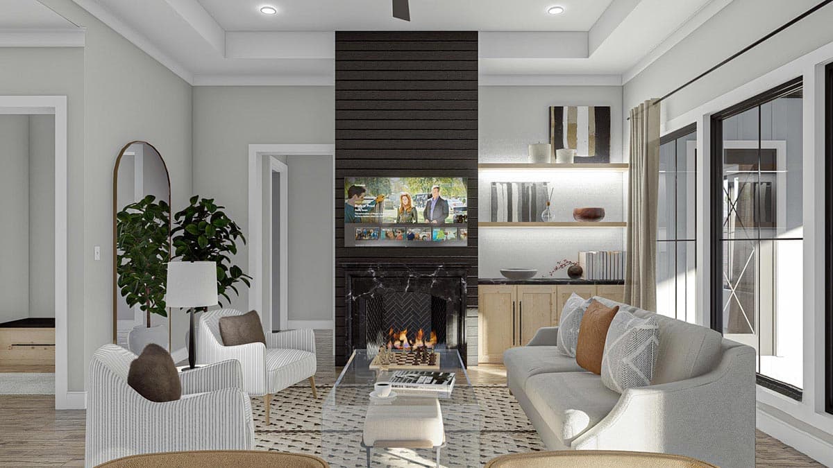 Plan 623066DJ: 3-Bed New American Home Plan with Outdoor Entertaining Space In Back - Image #8 - Country, New American, Traditional