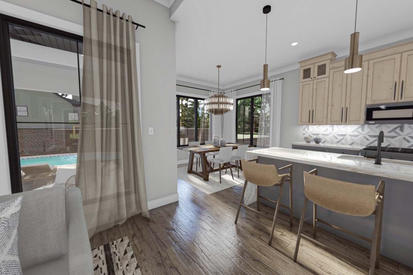 Plan 623066DJ: 3-Bed New American Home Plan with Outdoor Entertaining Space In Back - Virtual Tour Cover Image - Country, New American, Traditional