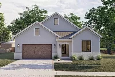 3-Bed New American Home Plan with Outdoor Entertaining Space In Back