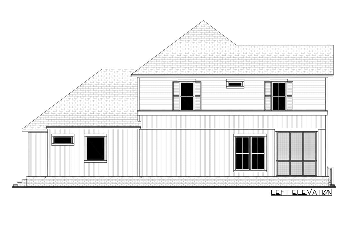 Plan 51884HZ: 2-Story Country Farmhouse with Large Upstairs Play Room - Image #6 - Colonial, Farmhouse, Low Country, Modern Farmhouse, Southern, Southern Traditional