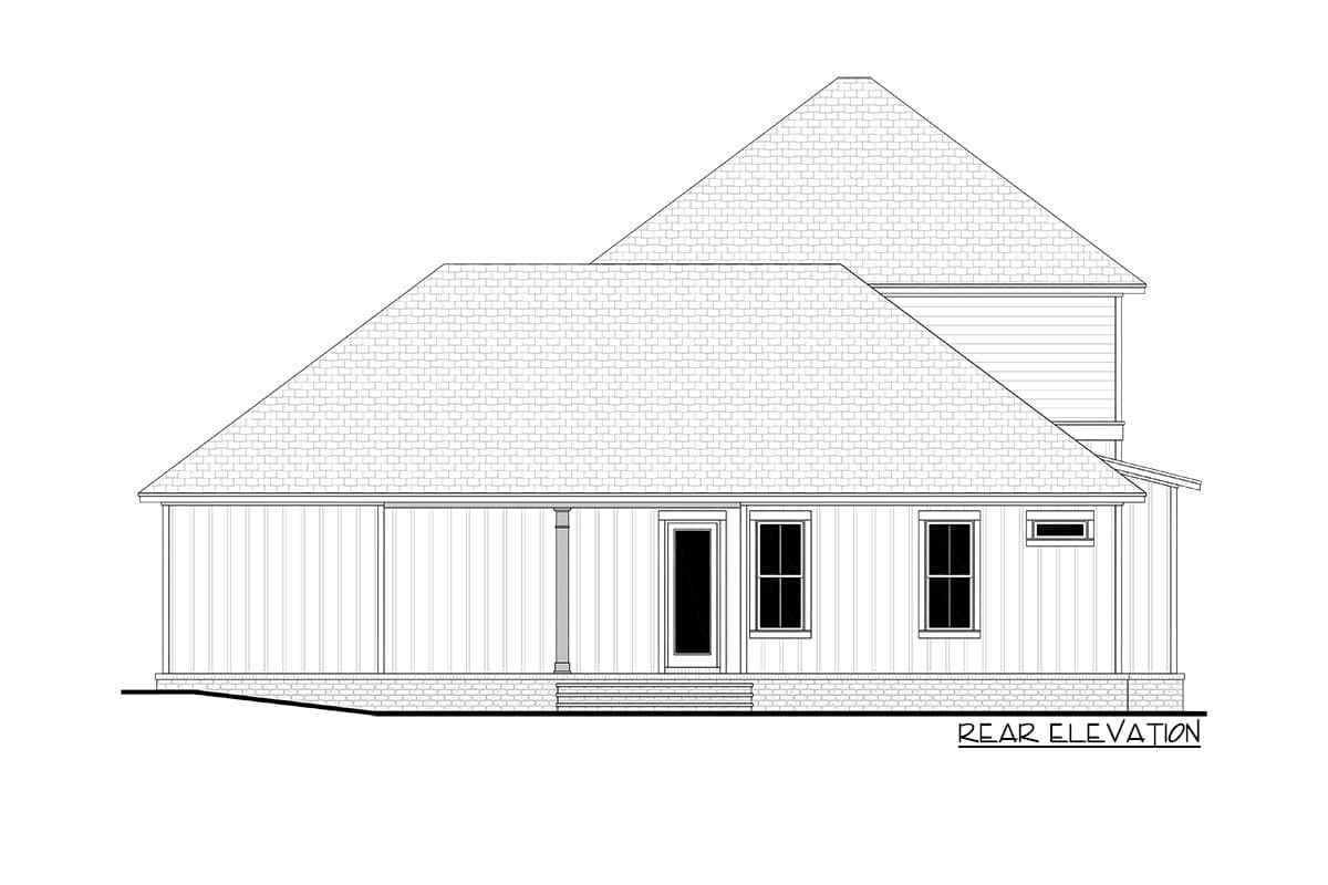 Plan 51884HZ: 2-Story Country Farmhouse with Large Upstairs Play Room - Image #7 - Colonial, Farmhouse, Low Country, Modern Farmhouse, Southern, Southern Traditional