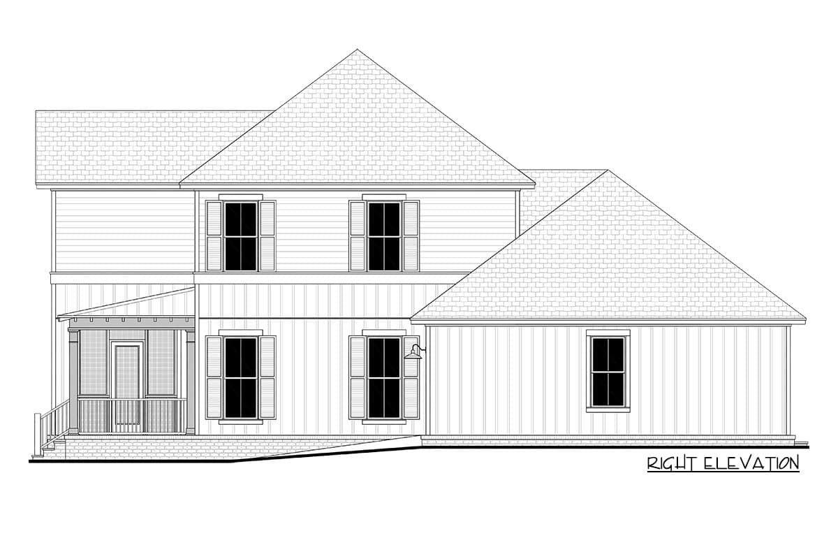 Plan 51884HZ: 2-Story Country Farmhouse with Large Upstairs Play Room - Image #8 - Colonial, Farmhouse, Low Country, Modern Farmhouse, Southern, Southern Traditional