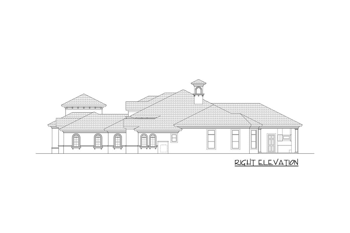 Plan 65752BS: Mediterranean-style Florida Home Plan with Porte-Cochere and Parking for 5 Cars - Image #5