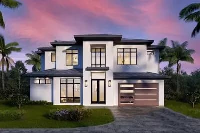 Modern European-style House Plan with Main Floor Study