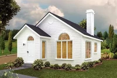 527 Square Foot Home Plan with Free-standing Fireplace
