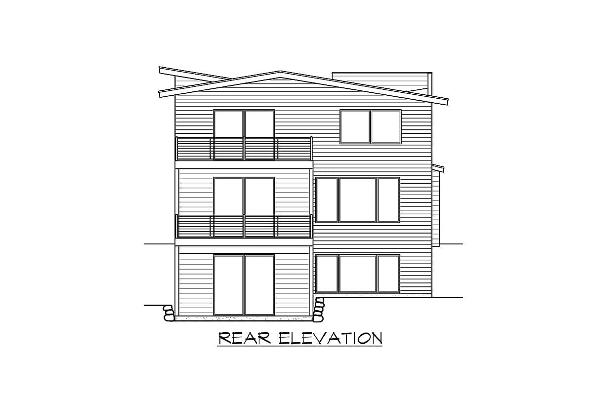 Plan 23917JD: Contemporary Mid-Century Modern Home Plan with Walkout Basement - Image #4 - Contemporary, Mid Century Modern, Modern, Northwest, Prairie