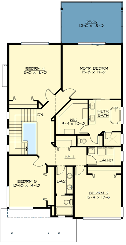 Plan 23917JD: Contemporary Mid-Century Modern Home Plan with Walkout Basement - Floor Plan - 2nd Floor - Contemporary, Mid Century Modern, Modern, Northwest, Prairie