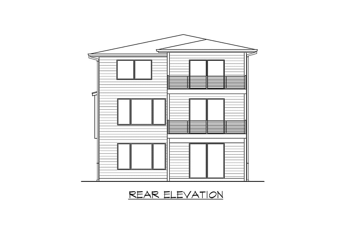 Plan 23918JD: 5-Bed Modern Home Plan with a Game Room in the Walkout Basement  - Image #4 - Contemporary, Mid Century Modern, Modern, Northwest