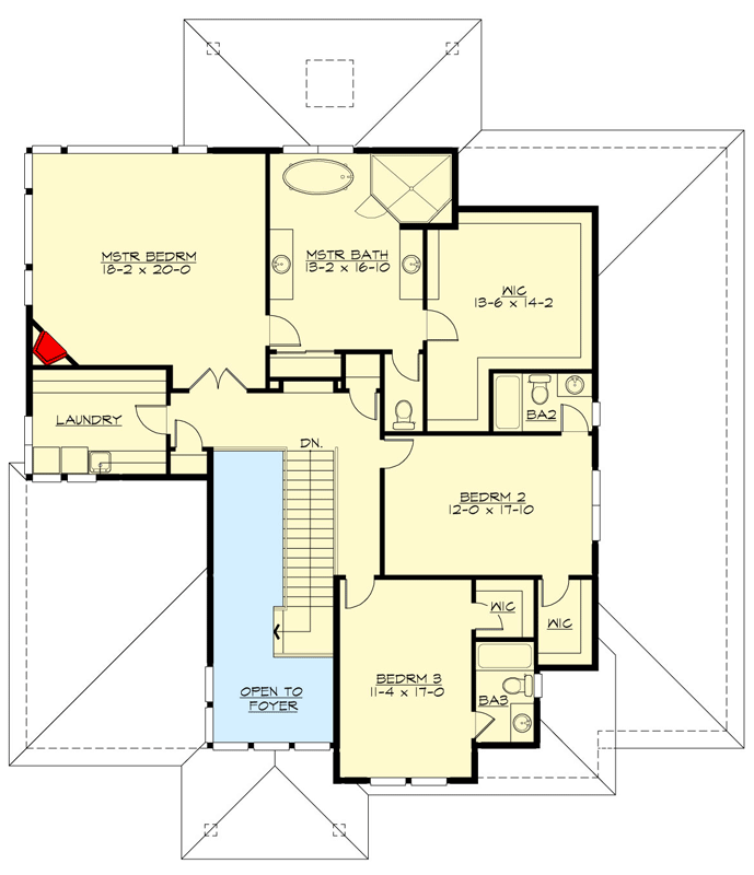 Plan 23919JD: Modern American House Plan with Home Office and Upstairs Master Suite - Floor Plan - 2nd Floor - Contemporary, Modern, Northwest