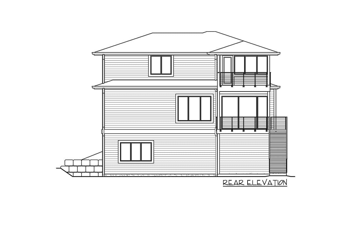 Plan 23920JD: Modern 3-Bed House Plan with Drive-under Garage and Upstairs Laundry Room - Image #41 - Contemporary, Modern, Northwest, Prairie