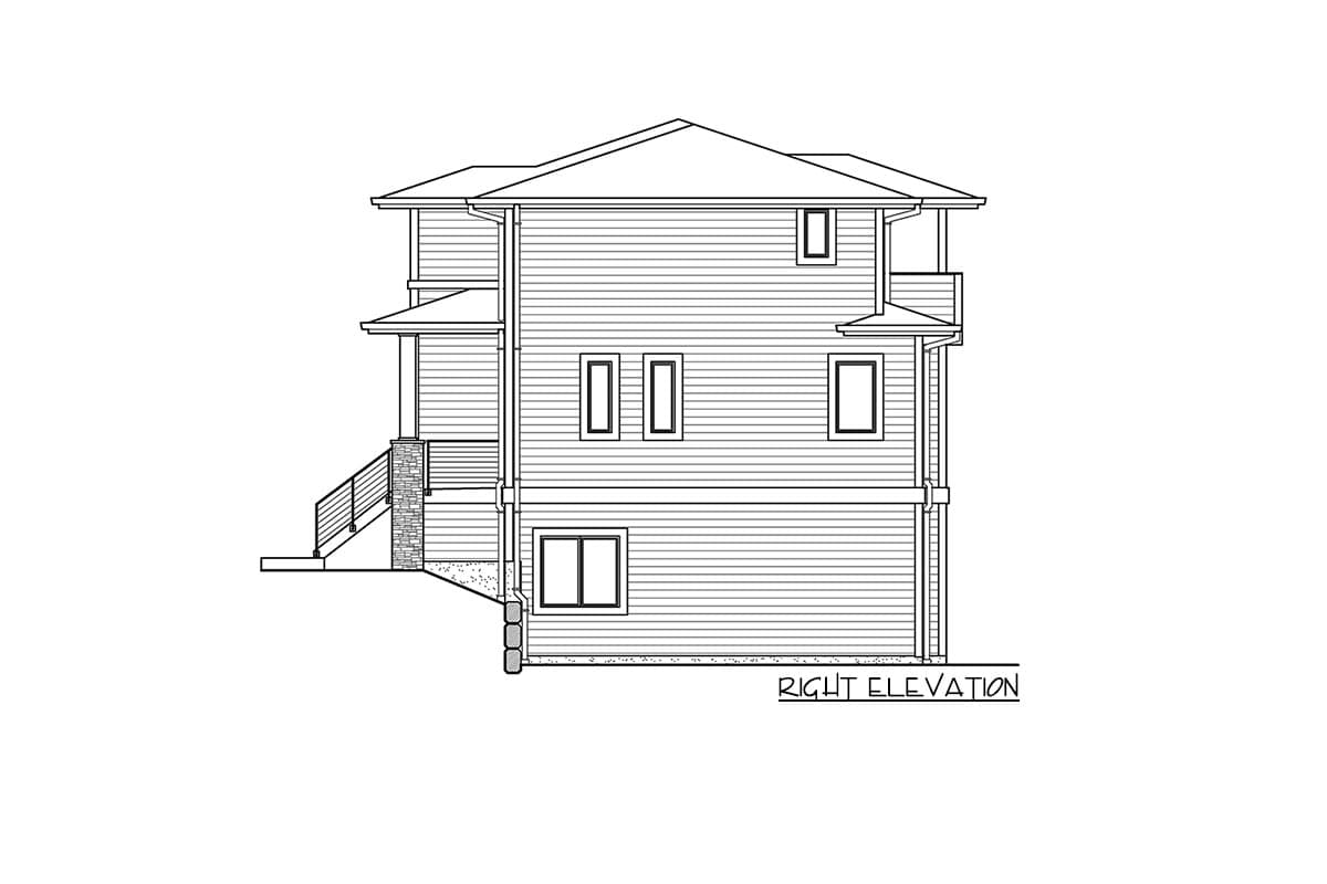Plan 23920JD: Modern 3-Bed House Plan with Drive-under Garage and Upstairs Laundry Room - Image #42 - Contemporary, Modern, Northwest, Prairie