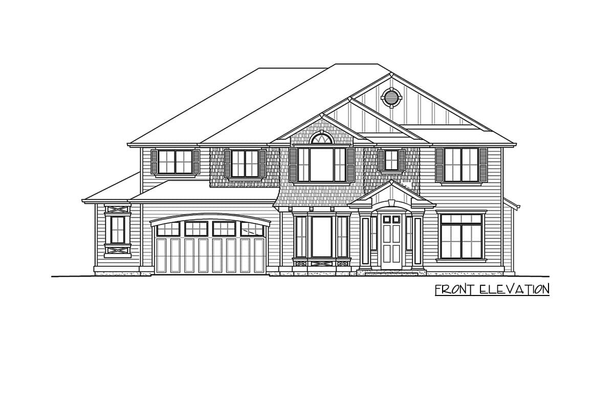 Plan 23921JD: 5-Bed House Plan with Large Covered Deck Behind the 2-Car Garage - Image #36 - Craftsman, New American, Northwest, Shingle, Traditional