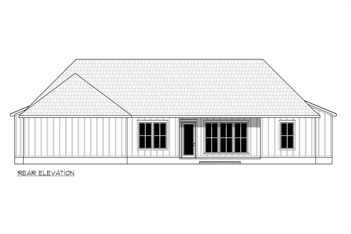 Plan 56513SM: 3-Bed New American Farmhouse with Vaulted Master Suite - Image #4 - Farmhouse, New American, Ranch, Southern, Traditional