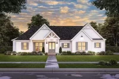 3-Bed New American Farmhouse with Vaulted Master Suite
