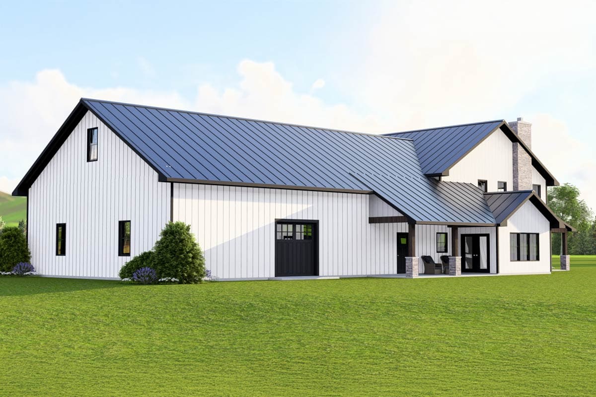 Plan 135078GRA: Barndominium-Style with Massive Garage, Wraparound Porch and 2-tory Living Room - 2840 Sq Ft - Image #4 - Barndominium, Country, Rustic, Traditional