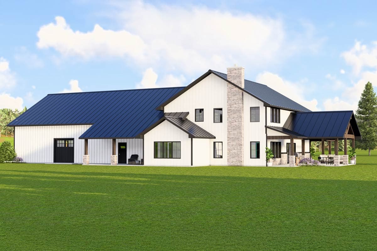 Plan 135078GRA: Barndominium-Style with Massive Garage, Wraparound Porch and 2-tory Living Room - 2840 Sq Ft - Image #5 - Barndominium, Country, Rustic, Traditional