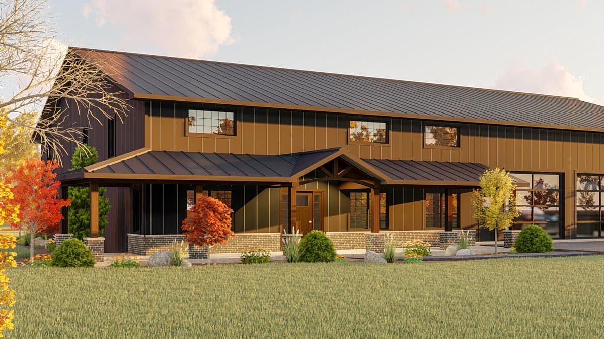 Plan 135080GRA: Barndominium with 6-Car Garage / RV Bay - Image #5 - Barndominium, Country, Traditional