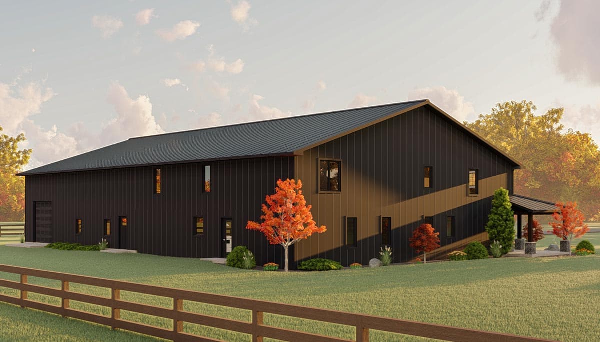 Plan 135080GRA: Barndominium with 6-Car Garage / RV Bay - Image #4 - Barndominium, Country, Traditional