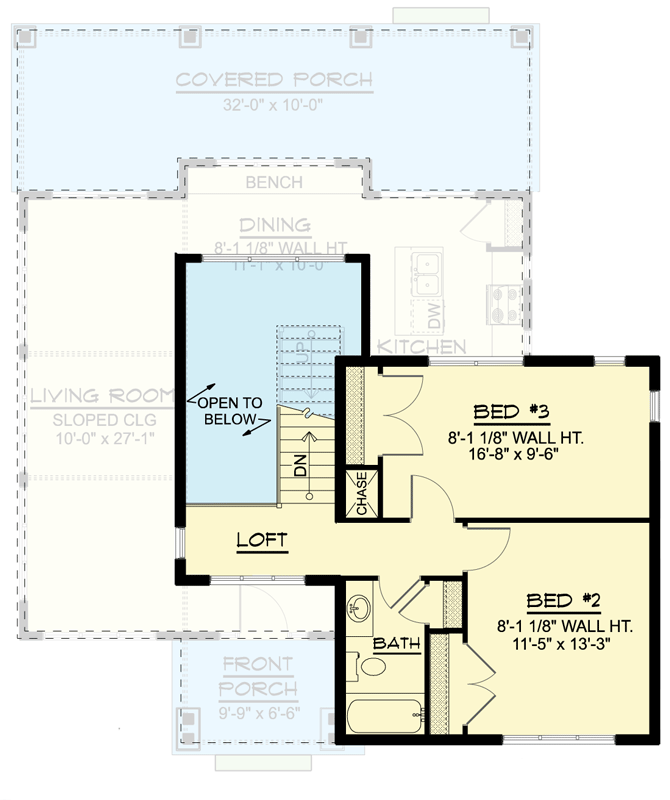 Plan 135081GRA: 2-Story Modern Home Plan with First-floor Master Bedroom  - Floor Plan - 2nd Floor - Contemporary, Mid Century Modern, Modern