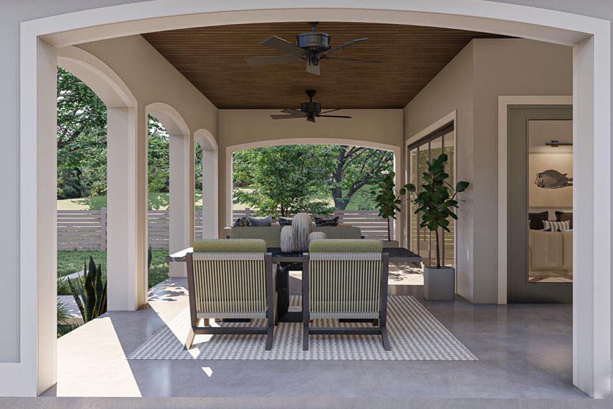 Plan 623068DJ: Pool House Pavilion with Large Covered Patio and a Fireplace Inside - Image #5