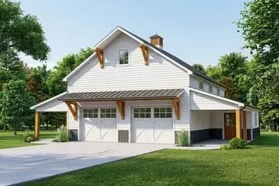 Detached Barn-Style Garage / Shop with Covered Porches