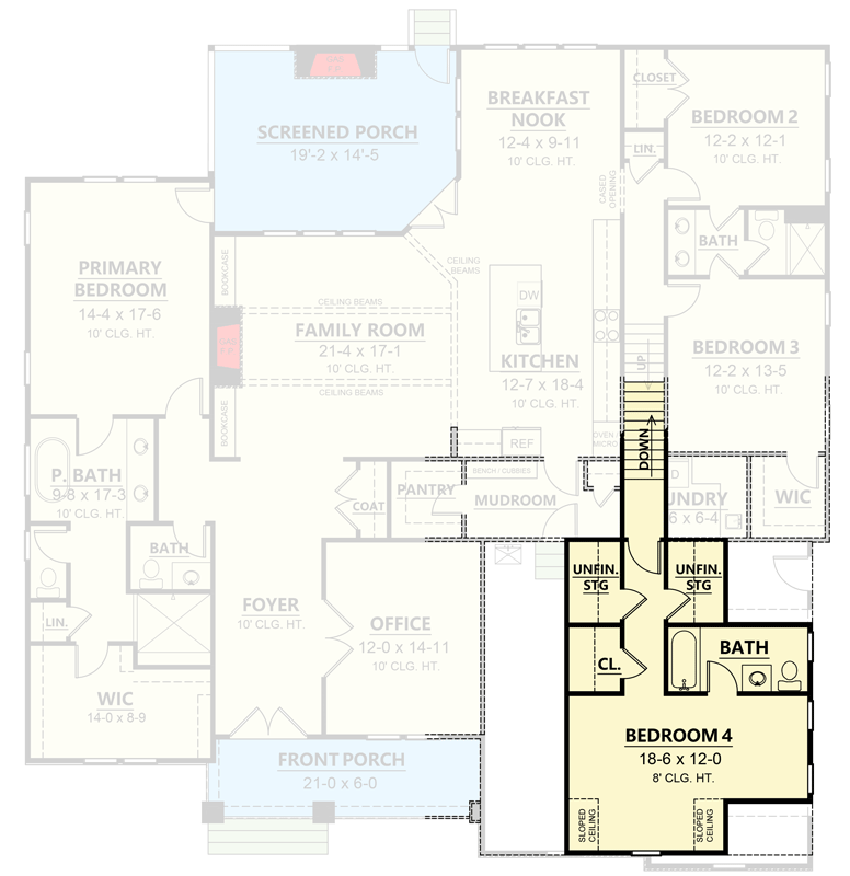 Plan 260015RVC: Modern Farmhouse Plan with 4th Bedroom Above the Front (or Side) Entry Garage - Floor Plan - 2nd Floor - Cottage, Country, Farmhouse, Modern Farmhouse