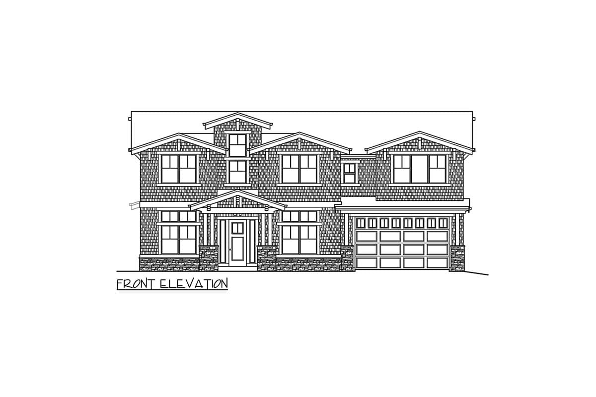 Plan 23928JD: Northwest Craftsman Plan with Den and 3-Car Tandem Garage - Image #26 - Craftsman, Northwest