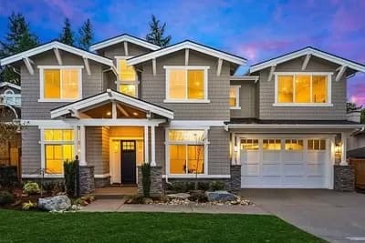 Northwest Craftsman Plan with Den and 3-Car Tandem Garage
