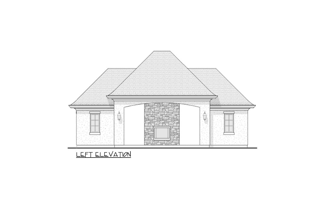 Plan 270051AF: Pool House with Covered Lounge Area and Bath - Image #4 - Acadian, Contemporary, Cottage, Country, European, French Country, Southern