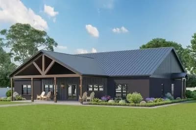 4-Bed Country Home Plan with Flex Room