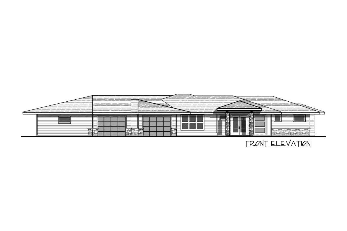 Plan 267001SPK: Prairie Style Rancher with Angled Garage and a Walkout Basement - Image #11 - Contemporary, Mid Century Modern, Northwest, Prairie, Ranch