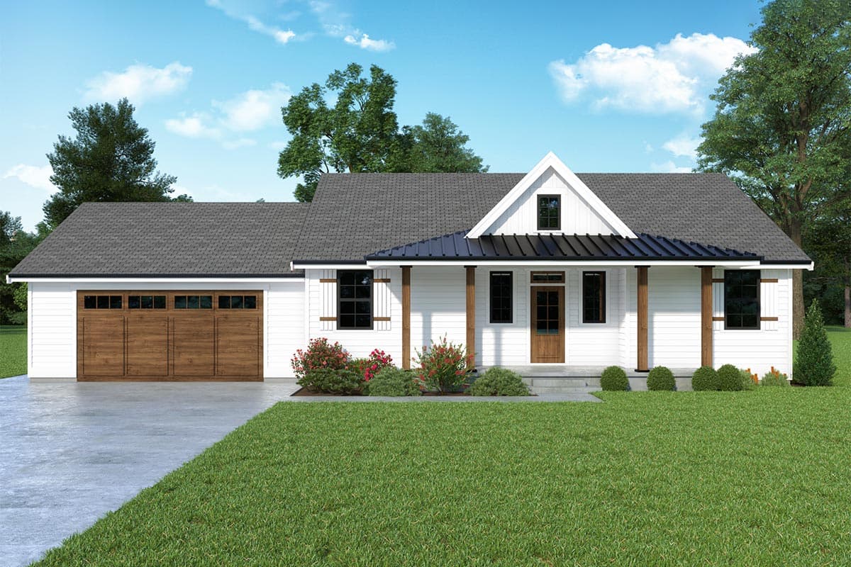 Plan 280161JWD: New American Ranch Plan with Vaulted Great Room - 1284 Sq Ft - Image #8 - New American, Ranch