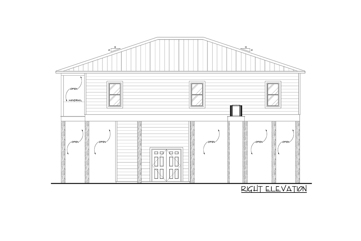 Plan 461007DNN: Elevated Coastal Home Plan with 6 Bedrooms and a Beach Bathroom - Image #4 - Beach, Coastal, Low Country, Vacation