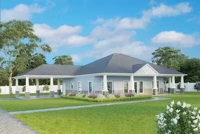 Southern Ranch with Wraparound Porch and Carport