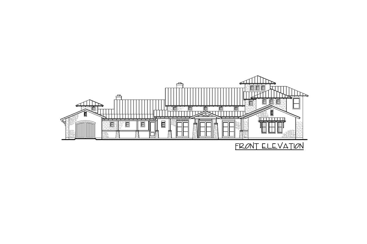 Plan 333006JHB: 2-Story Hill Country Home Plan with Large Covered Porches - Image #7 - European, Hill Country