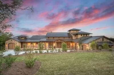 2-Story Hill Country Home Plan with Large Covered Porches