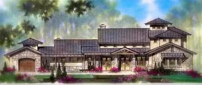 Hill Country House Plan with Split Garage