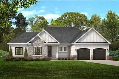 Traditional Ranch Home Plan with Split-bed Layout and Study