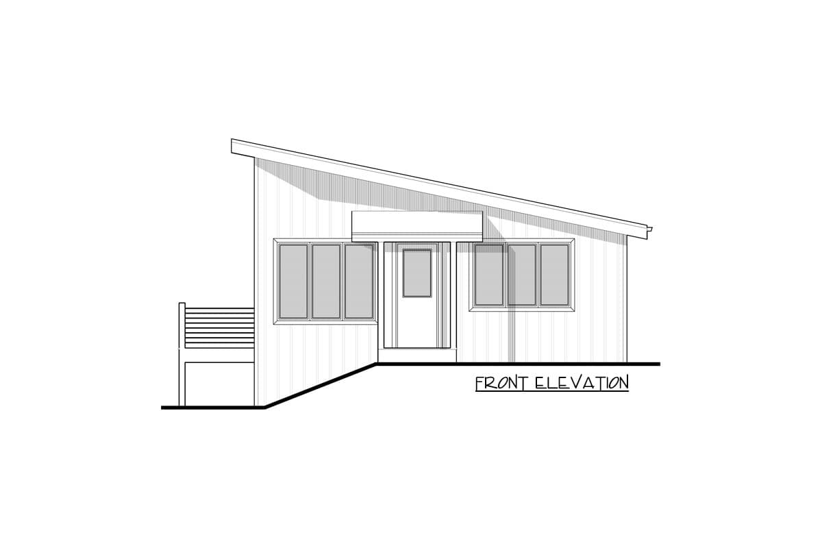 Plan 95133RW: Modern 1-Bed Cottage ADU House Plan with Home Office - Image #16 - Contemporary, Cottage, Mid Century Modern, Modern, Vacation