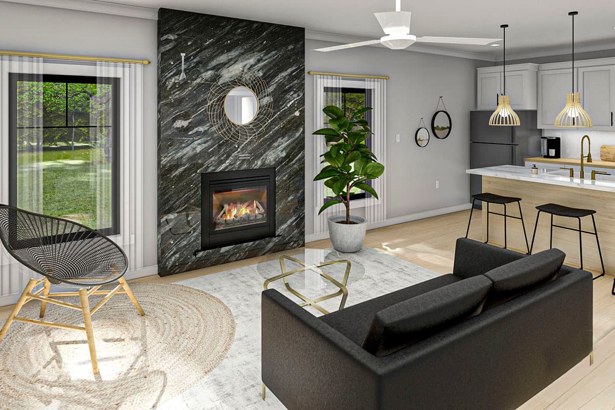 Plan 623071DJ: Craftsman Cottage House Plan under 750 Square Feet - Image #5 - Bungalow, Cottage, Country, Craftsman, New American, Traditional, Vacation