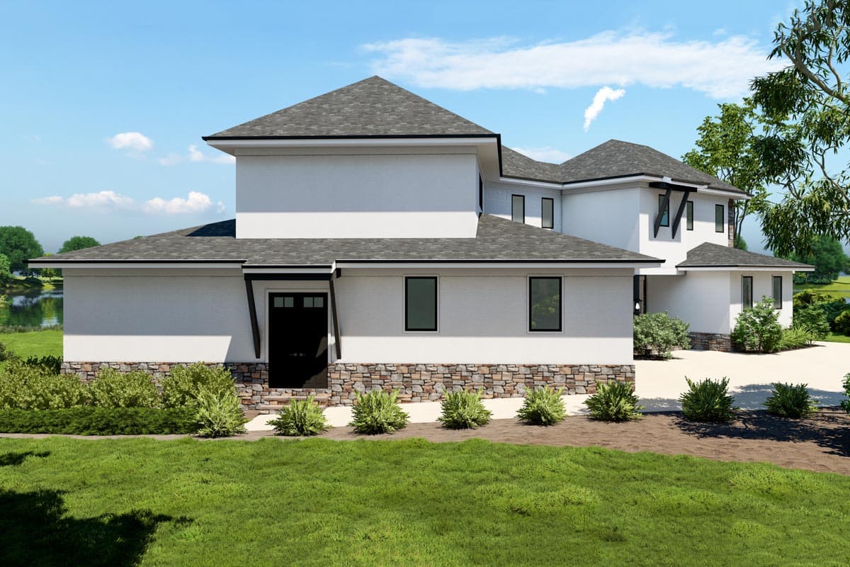 Plan 871013JEN: Contemporary Waterfront House Plan with Office and Large Covered Porch - Image #7 - Coastal, Contemporary, Modern, Mountain, Prairie