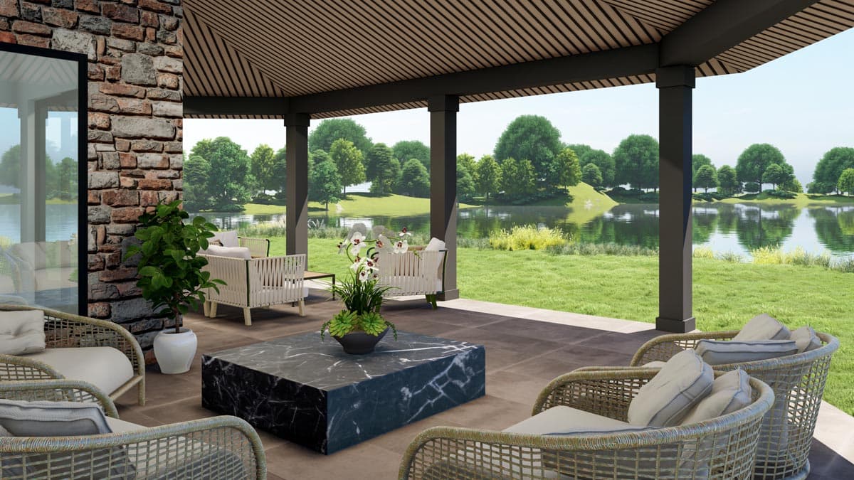 Plan 871013JEN: Contemporary Waterfront House Plan with Office and Large Covered Porch - Image #10 - Coastal, Contemporary, Modern, Mountain, Prairie