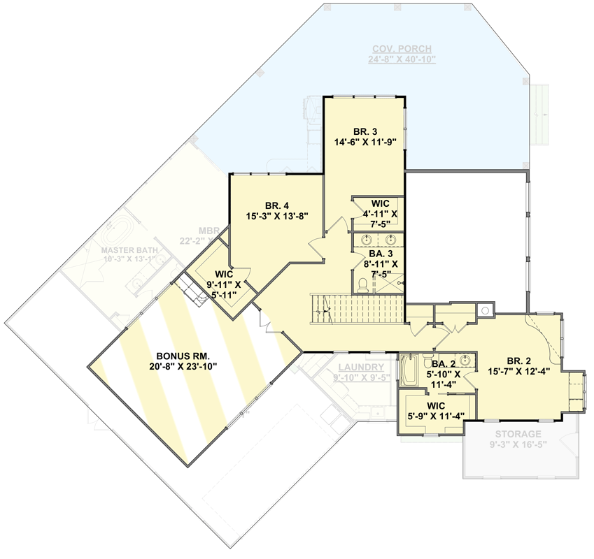 Plan 871013JEN: Contemporary Waterfront House Plan with Office and Large Covered Porch - Floor Plan - 2nd Floor - Coastal, Contemporary, Modern, Mountain, Prairie
