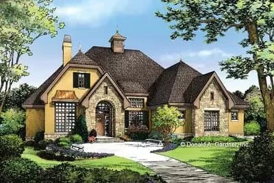 European Cottage House Plan with Bonus Room