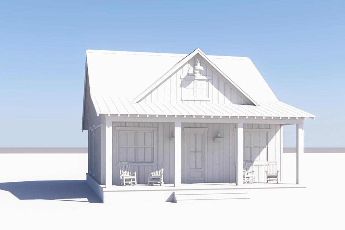 Plan 51886HZ: 2-Bed Farmhouse Cottage House Plan with Vaulted Great Room - 960 Sq Ft - Image #16 - Cabin, Cottage, Country, Craftsman, Farmhouse, Modern Farmhouse, Rustic, Traditional