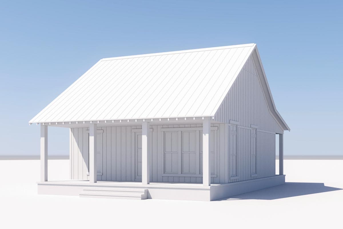 Plan 51886HZ: 2-Bed Farmhouse Cottage House Plan with Vaulted Great Room - 960 Sq Ft - Image #17 - Cabin, Cottage, Country, Craftsman, Farmhouse, Modern Farmhouse, Rustic, Traditional