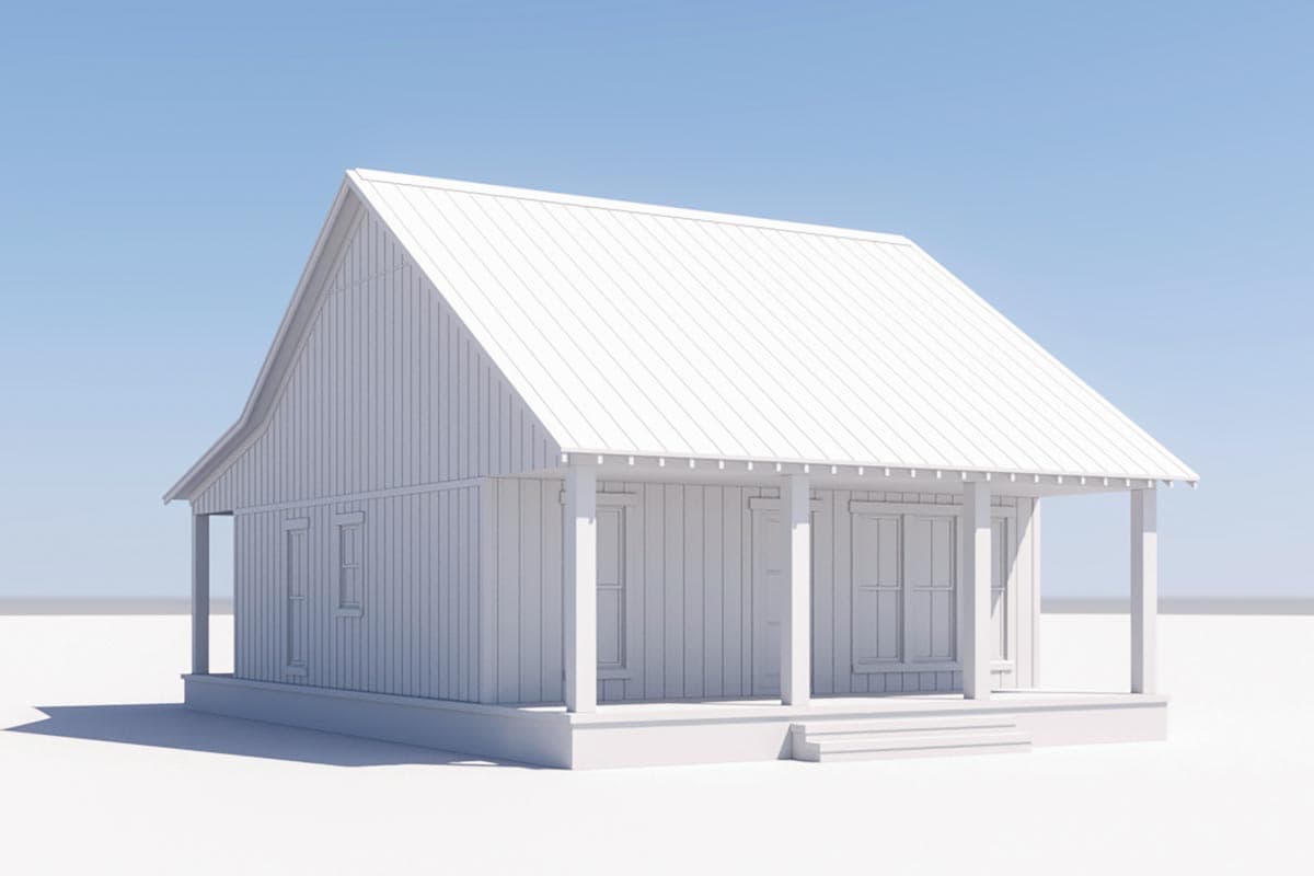 Plan 51886HZ: 2-Bed Farmhouse Cottage House Plan with Vaulted Great Room - 960 Sq Ft - Image #18 - Cabin, Cottage, Country, Craftsman, Farmhouse, Modern Farmhouse, Rustic, Traditional