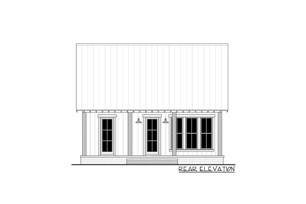 Plan 51886HZ: 2-Bed Farmhouse Cottage House Plan with Vaulted Great Room - 960 Sq Ft - Image #21 - Cabin, Cottage, Country, Craftsman, Farmhouse, Modern Farmhouse, Rustic, Traditional